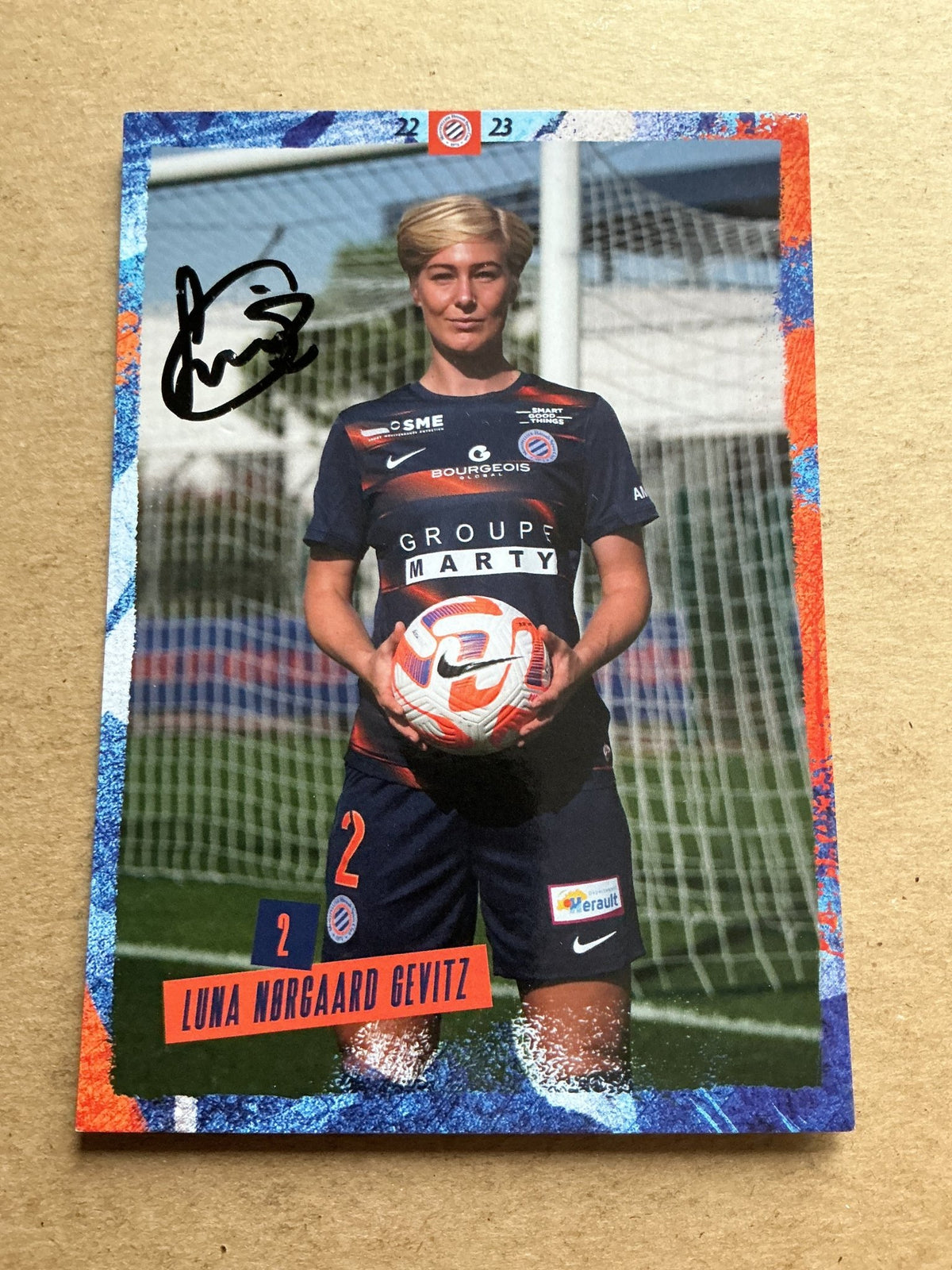 Luna Nørgaard Gevitz, Denmark 🇩🇰 Montpellier HSC 2022/23 hand signed - Autographs-World