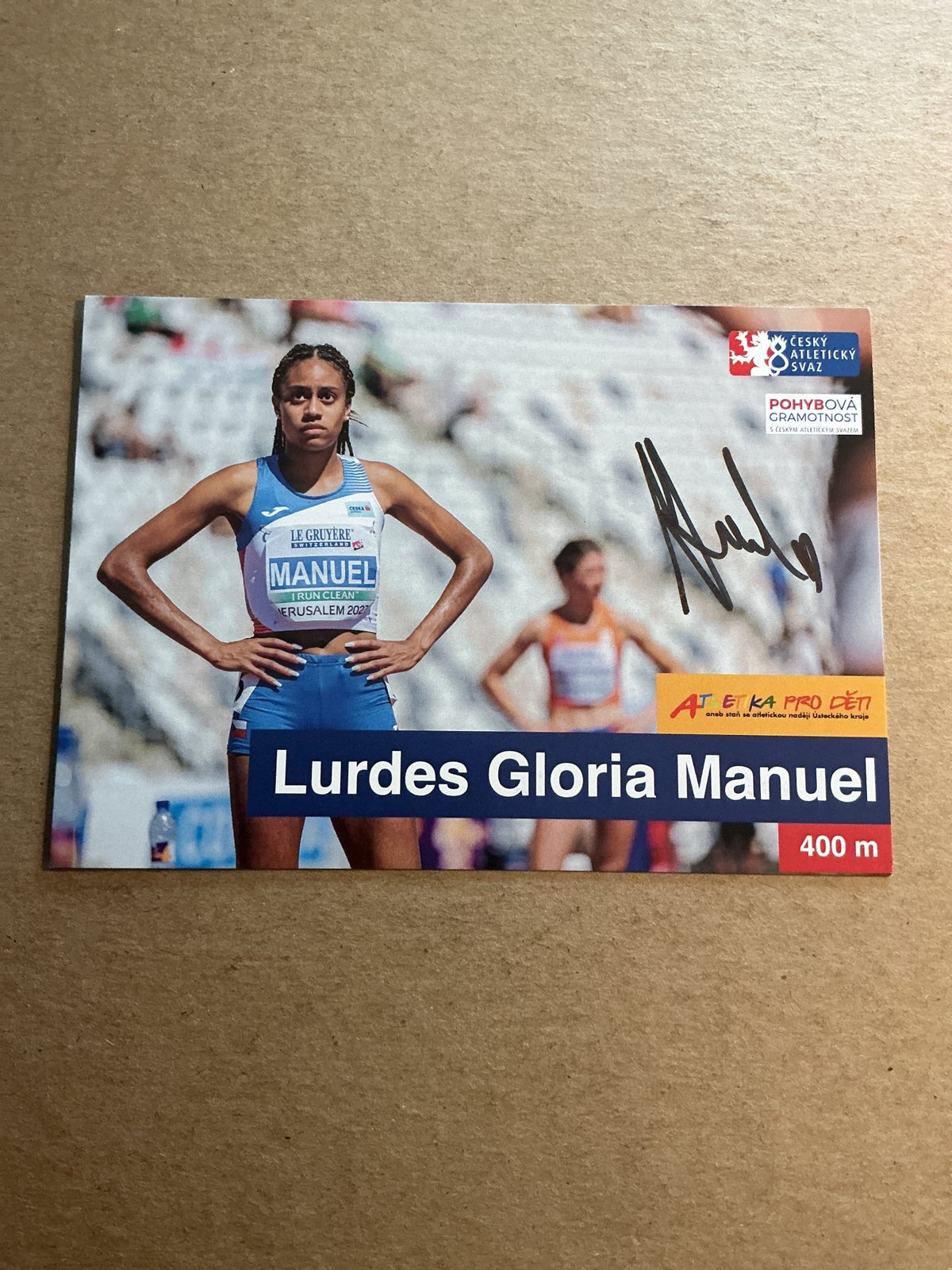Lurdes Gloria Manuel, Czech Republic 🇨🇿 Athletics Summer Olympics 2024 hand signed - Autographs-World