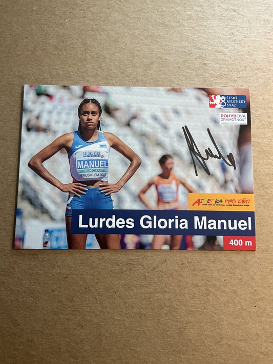 Lurdes Gloria Manuel, Czech Republic 🇨🇿 Athletics Summer Olympics 2024 hand signed - Autographs-World