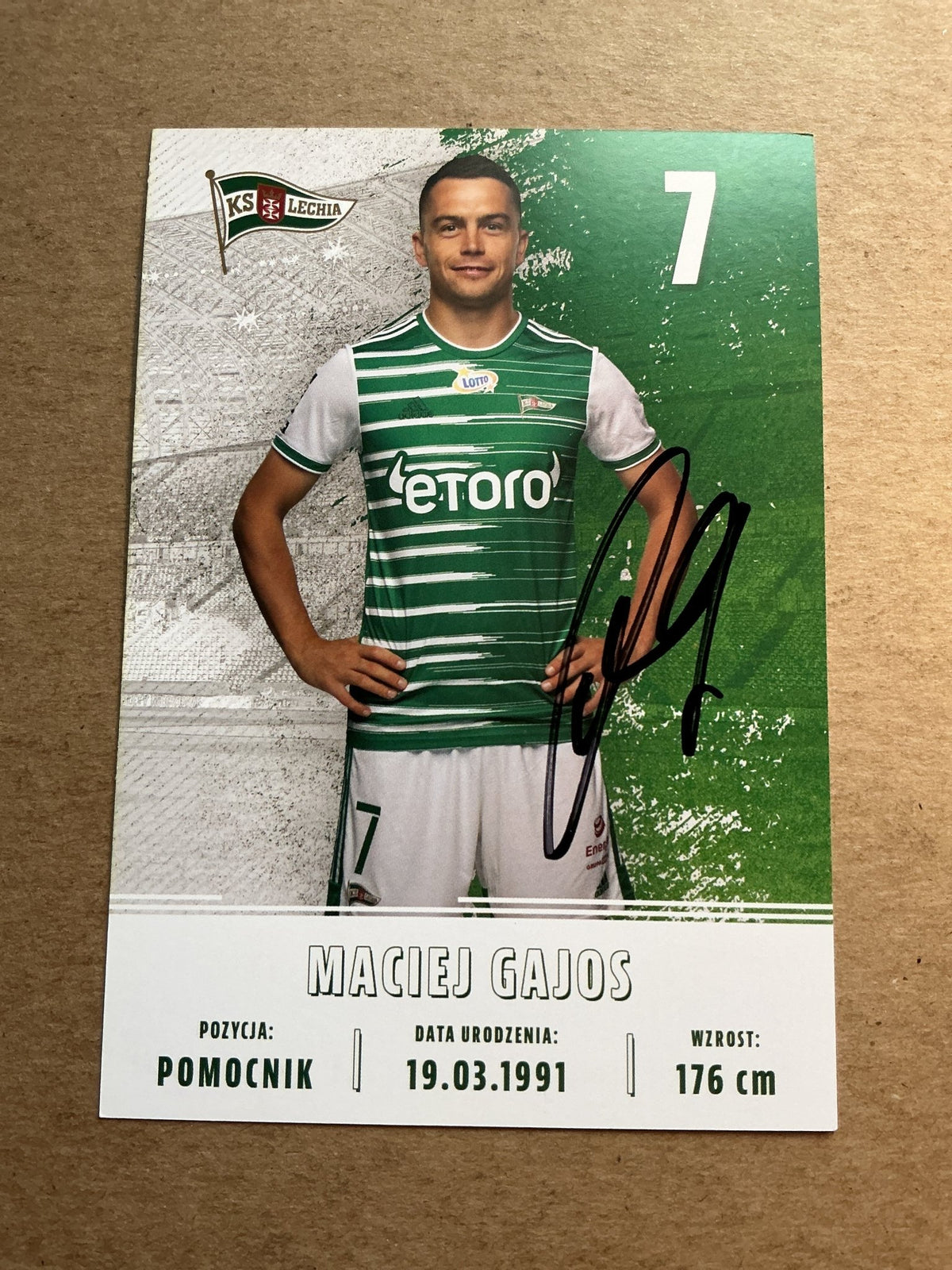 Maciej Gajos, Poland 🇵🇱 Lechia Gdansk 2022/23 hand signed - Autographs-World
