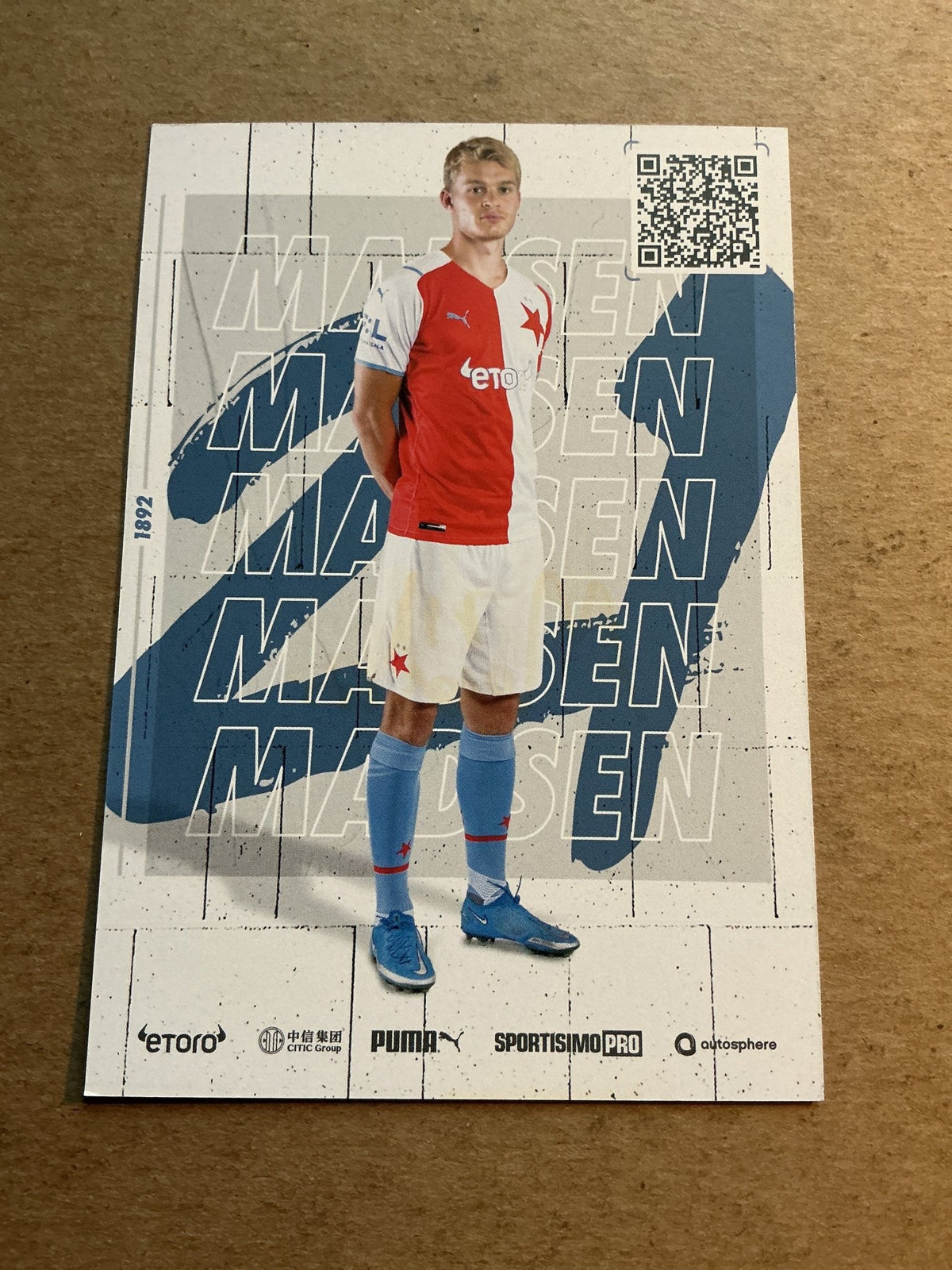 Mads Emil Madsen, Denmark 🇩🇰 SK Slavia Prague 2021/22 hand signed - Autographs-World