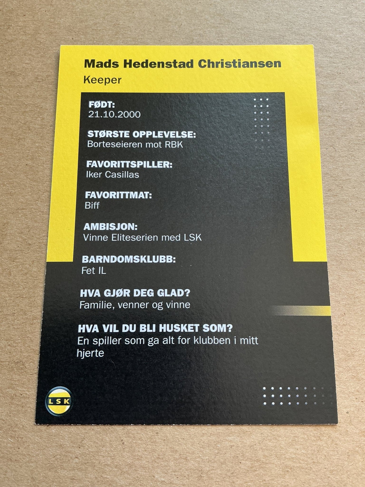 Mads Hedenstad Christiansen, Norway 🇳🇴 Lillestrøm SK 2024/25 hand signed - Autographs-World