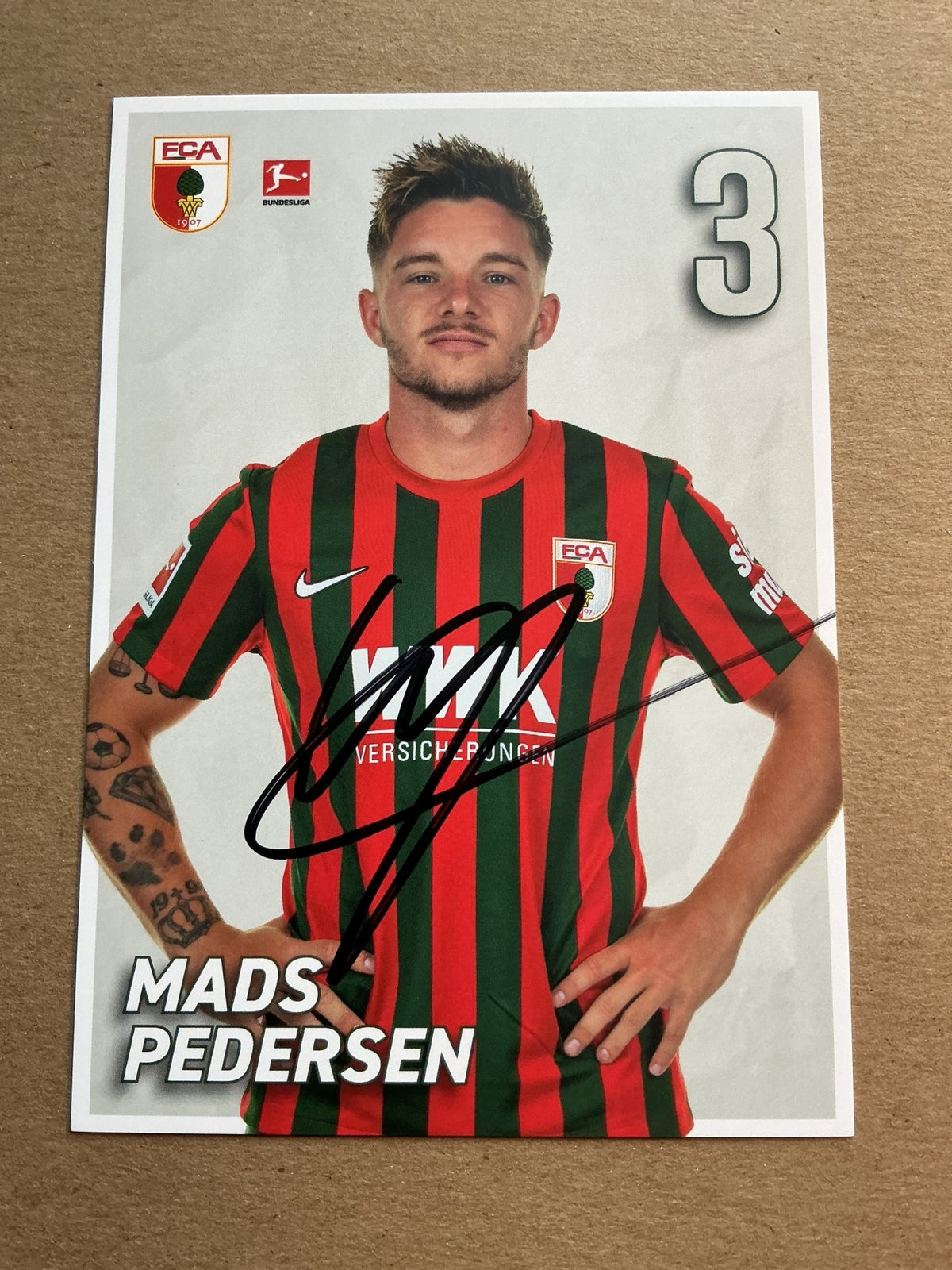 Mads Pedersen, Denmark 🇩🇰 FC Augsburg 2021/22 hand signed - Autographs-World