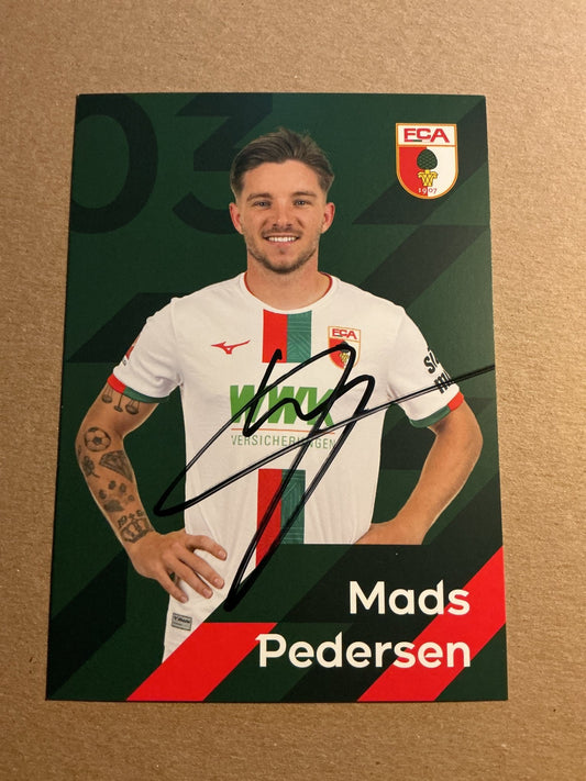Mads Pedersen, Denmark 🇩🇰 FC Augsburg 2023/24 hand signed - Autographs-World