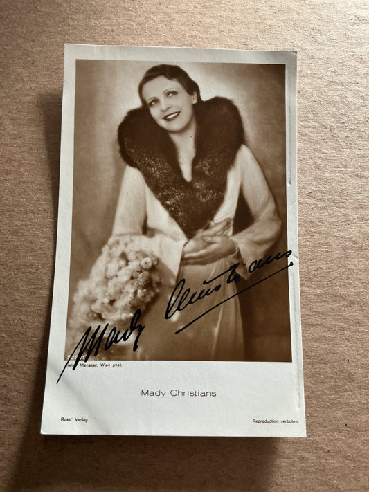 Mady Christians, Austria 🇦🇹 Actress hand signed - Autographs-World