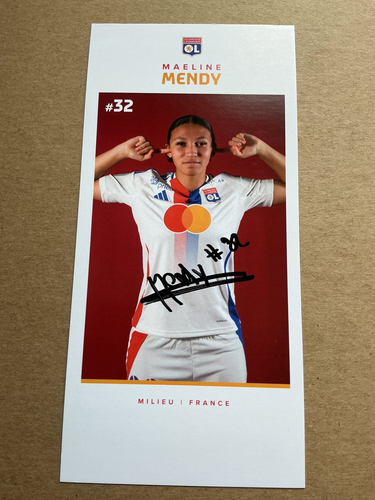 Maeline Mendy, France 🇫🇷 Olympique Lyon 2024/25 hand signed - Autographs-World