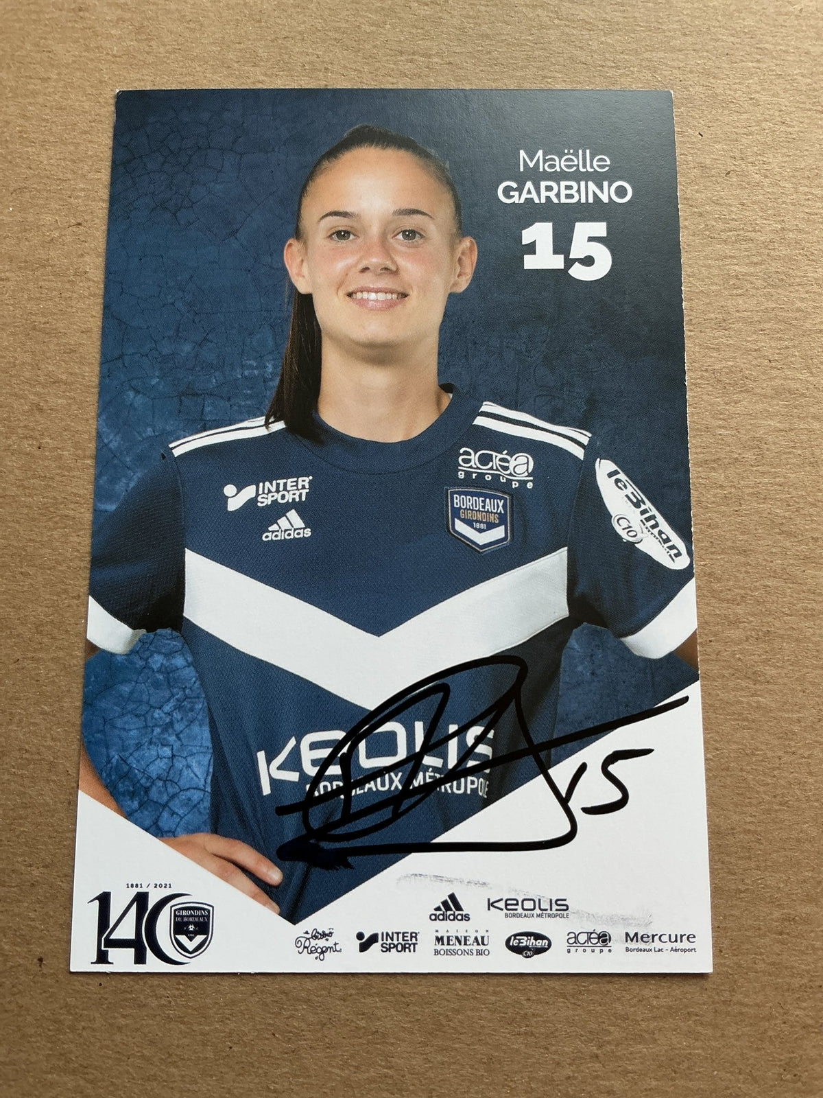 Maëlle Garbino, France 🇫🇷 Girondins Bordeaux 2021/22 hand signed - Autographs-World