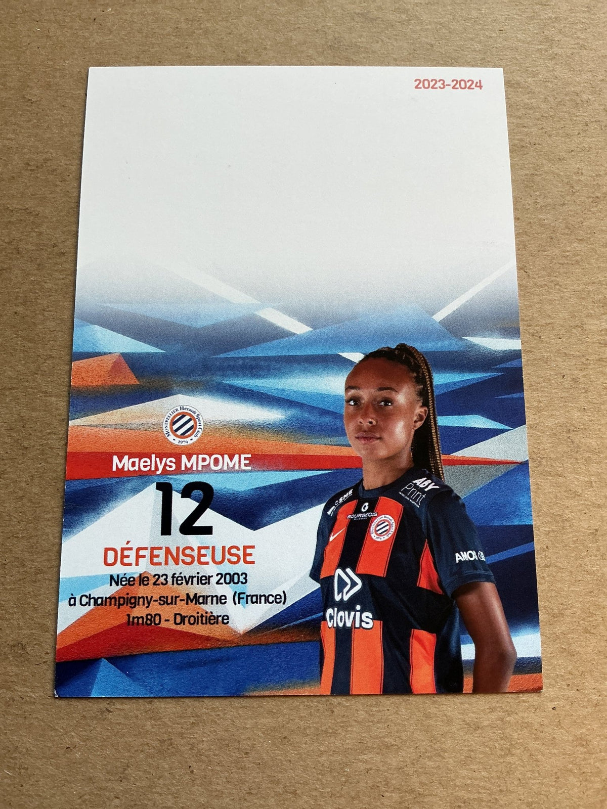 Maelys Mpome, France 🇫🇷 Montpellier HSC 2023/24 hand signed - Autographs-World