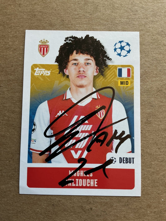 Maghnes Akliouche, France 🇫🇷 AS Monaco 2024/25 Topps hand signed - Autographs-World