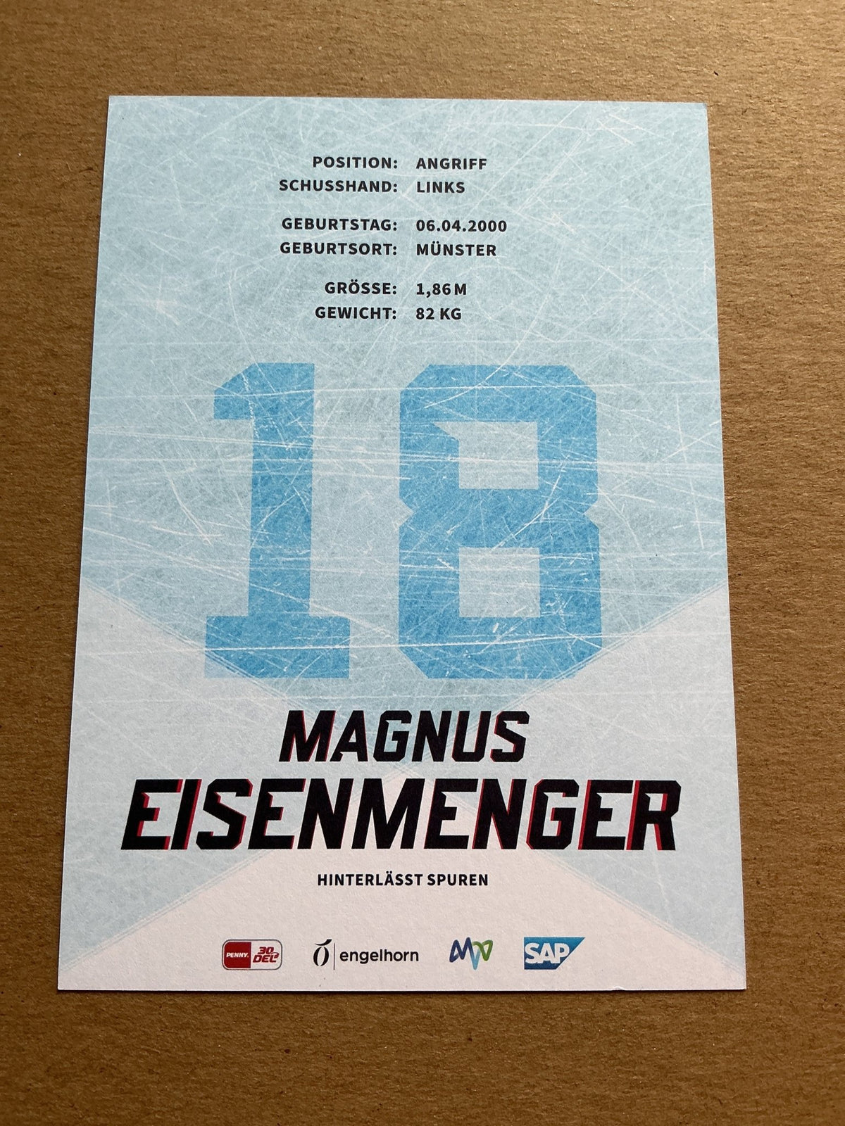 Magnus Eisenmenger, Germany 🇩🇪 Adler Mannheim 2023/24 hand signed - Autographs-World