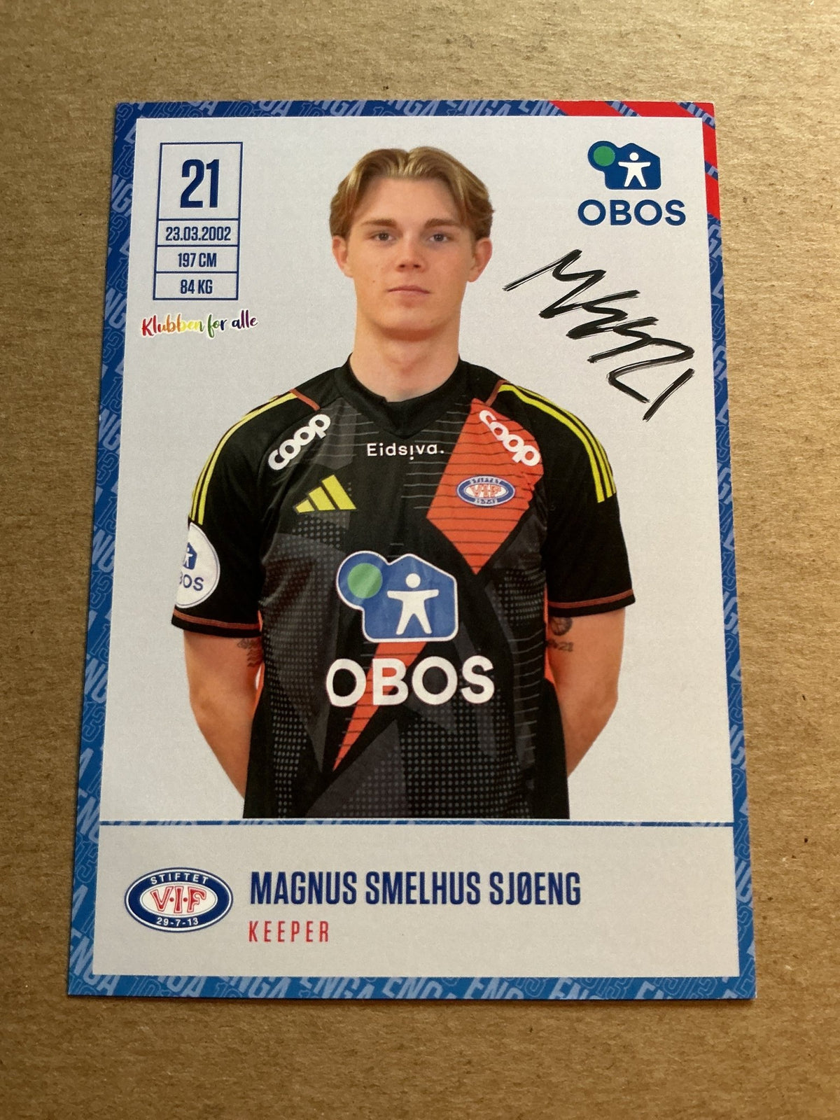 Magnus Sjøeng, Norway 🇳🇴 Vålerenga Fotball 2024/25 hand signed - Autographs-World