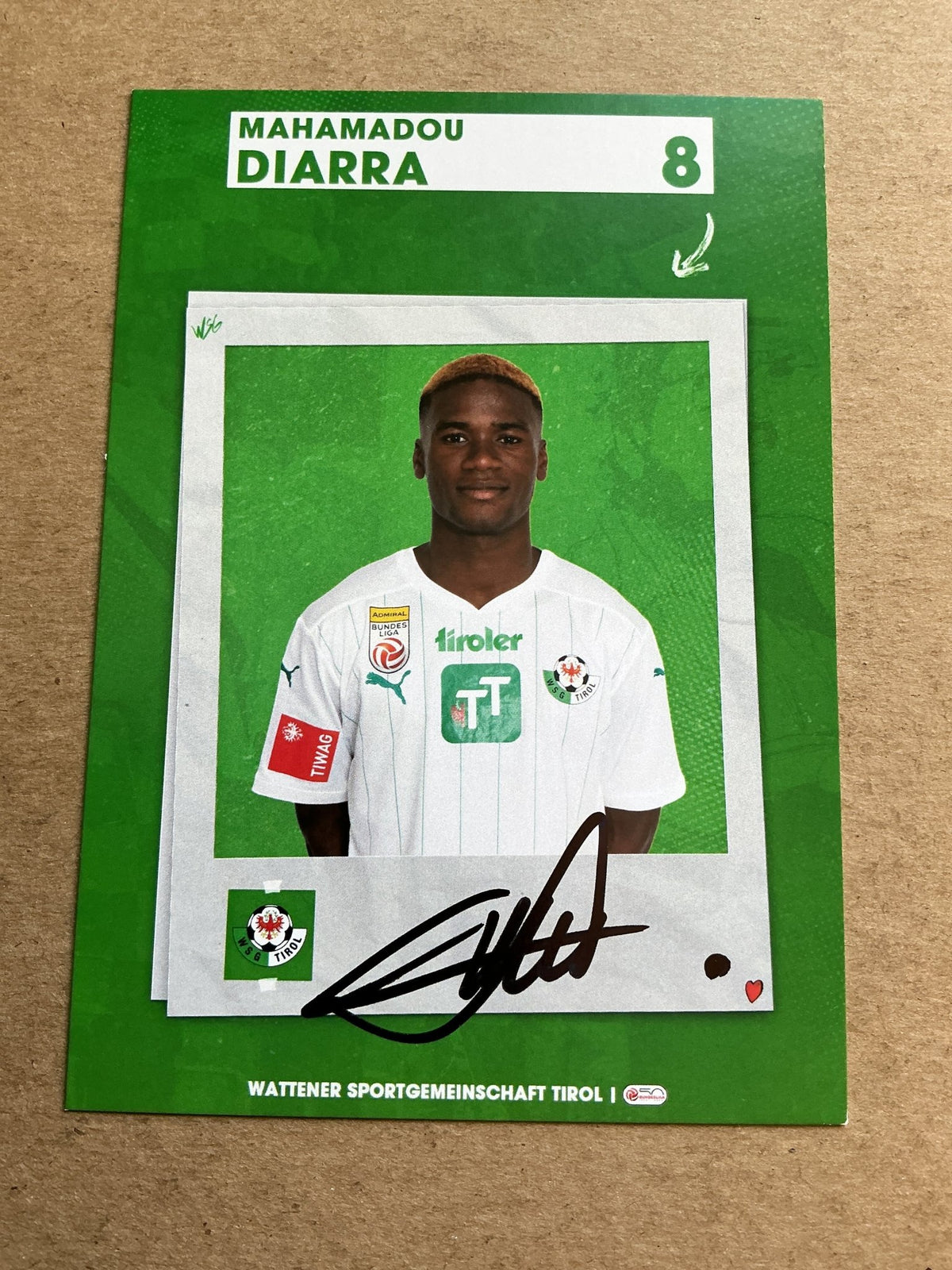 Mahamadou Diarra, Mali 🇲🇱 WSG Tirol 2023/24 hand signed - Autographs-World