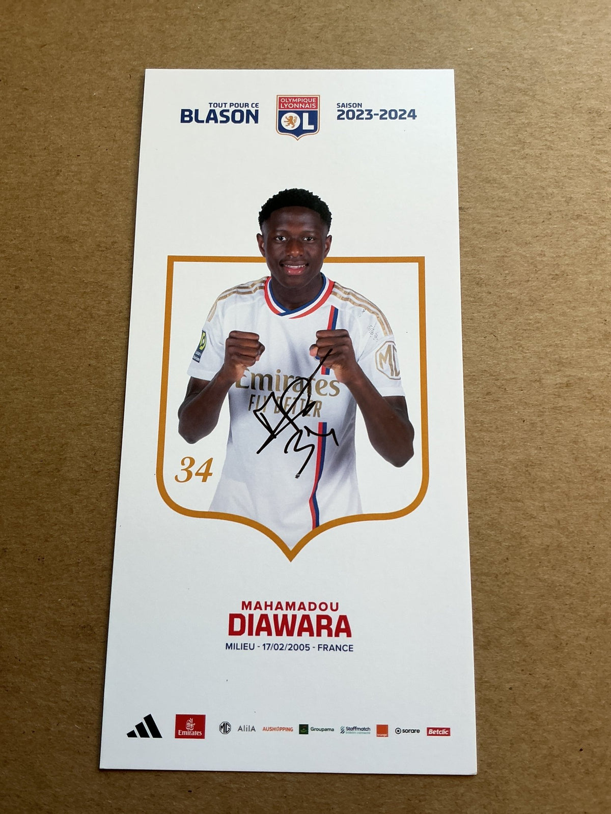 Mahamadou Diawara, France 🇫🇷 Olympique Lyon 2023/24 hand signed - Autographs-World