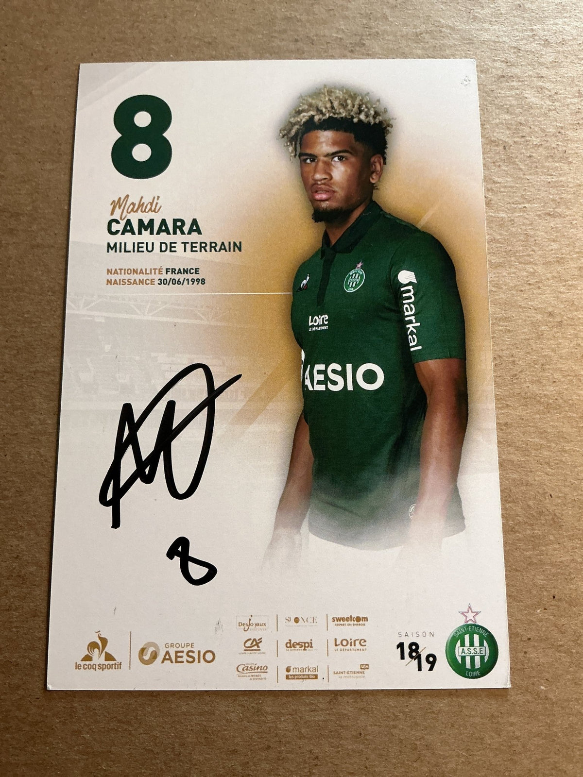 Mahdi Camara, France 🇫🇷 AS Saint-Etienne 2018/19 hand signed - Autographs-World
