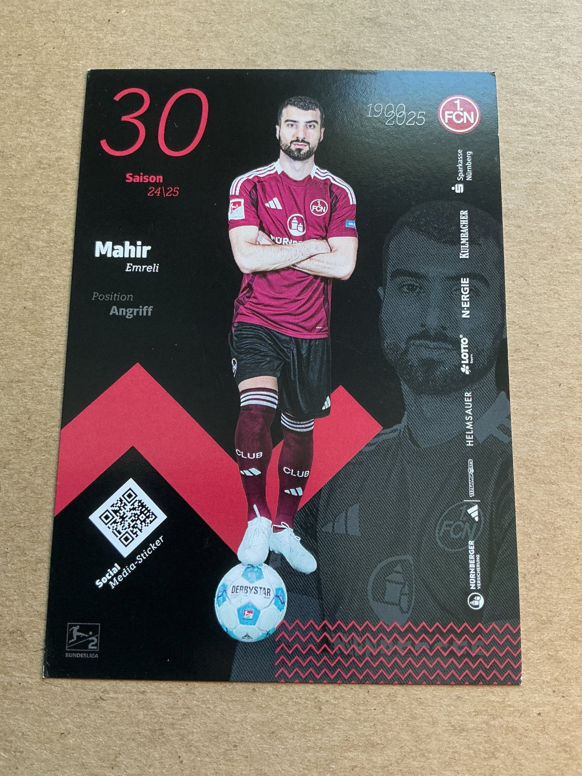 Mahir Emreli, Azerbaijan 🇦🇿 1.FC Nürnberg 2024/25 hand signed - Autographs-World