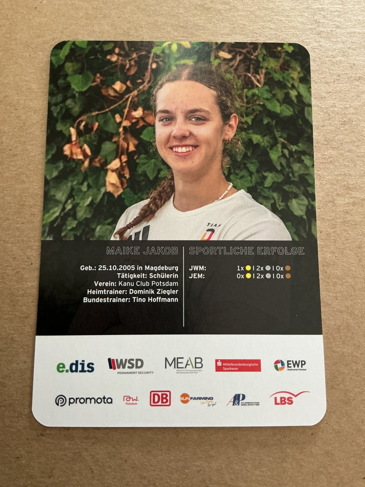 Maike Jakob, Germany 🇩🇪 Canoeing Summer Olympics 2024 hand signed - Autographs-World