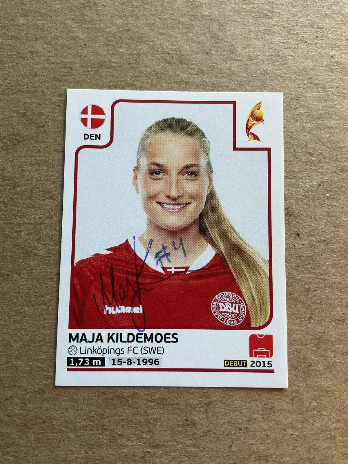 Maja Kildemoes, Denmark 🇩🇰 FIFA Women’s Euro Cup 2017 Panini hand signed - Autographs-World