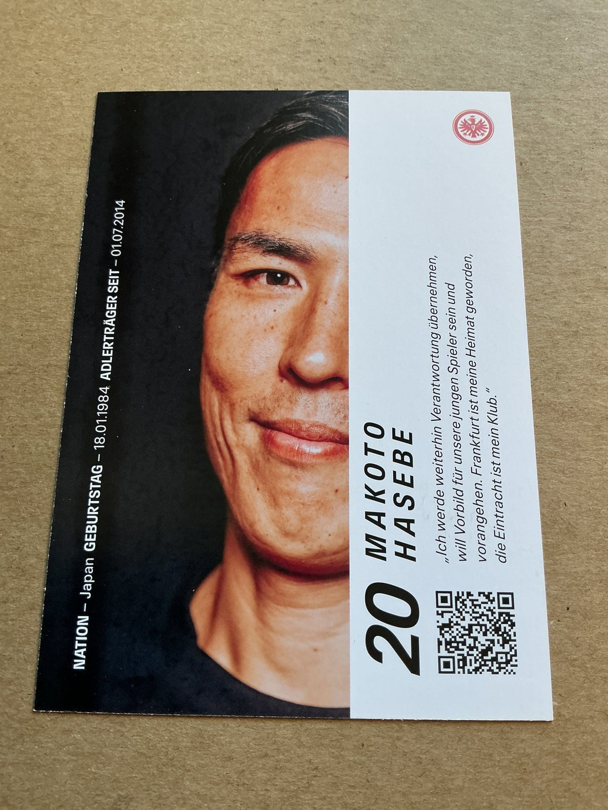 Makoto Hasebe, Japan 🇯🇵 Eintracht Frankfurt 2023/24 hand signed - Autographs-World