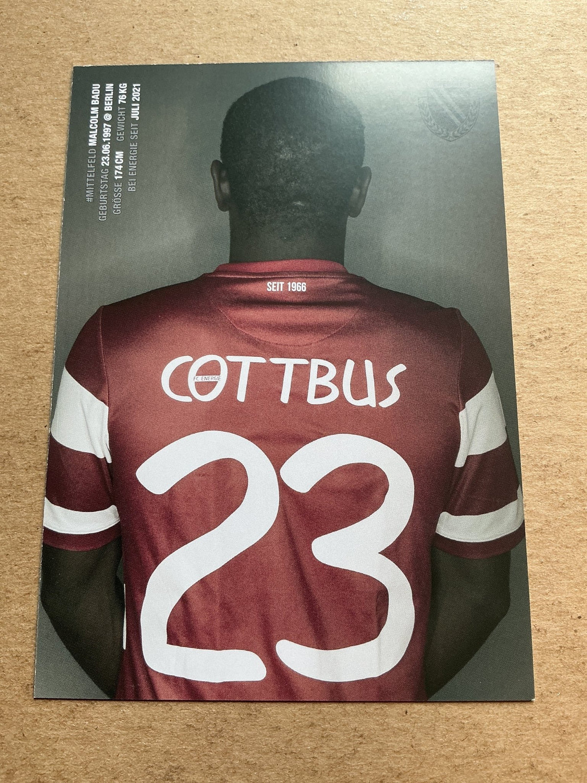 Malcolm Badu, Germany 🇩🇪 FC Energie Cottbus 2021/22 hand signed - Autographs-World