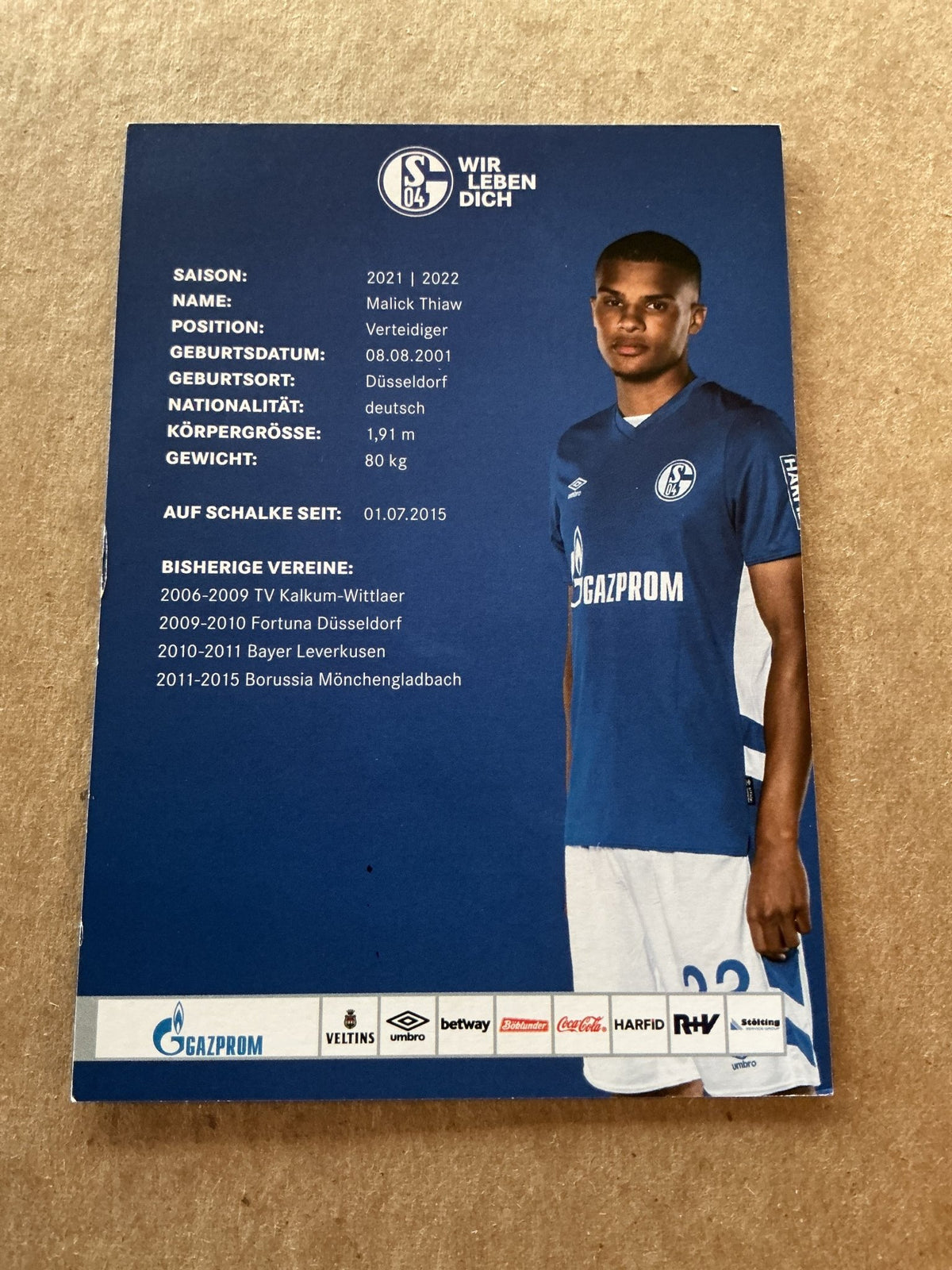 Malick Thiaw, Germany 🇩🇪 FC Schalke 04 2021/22 hand signed - Autographs-World