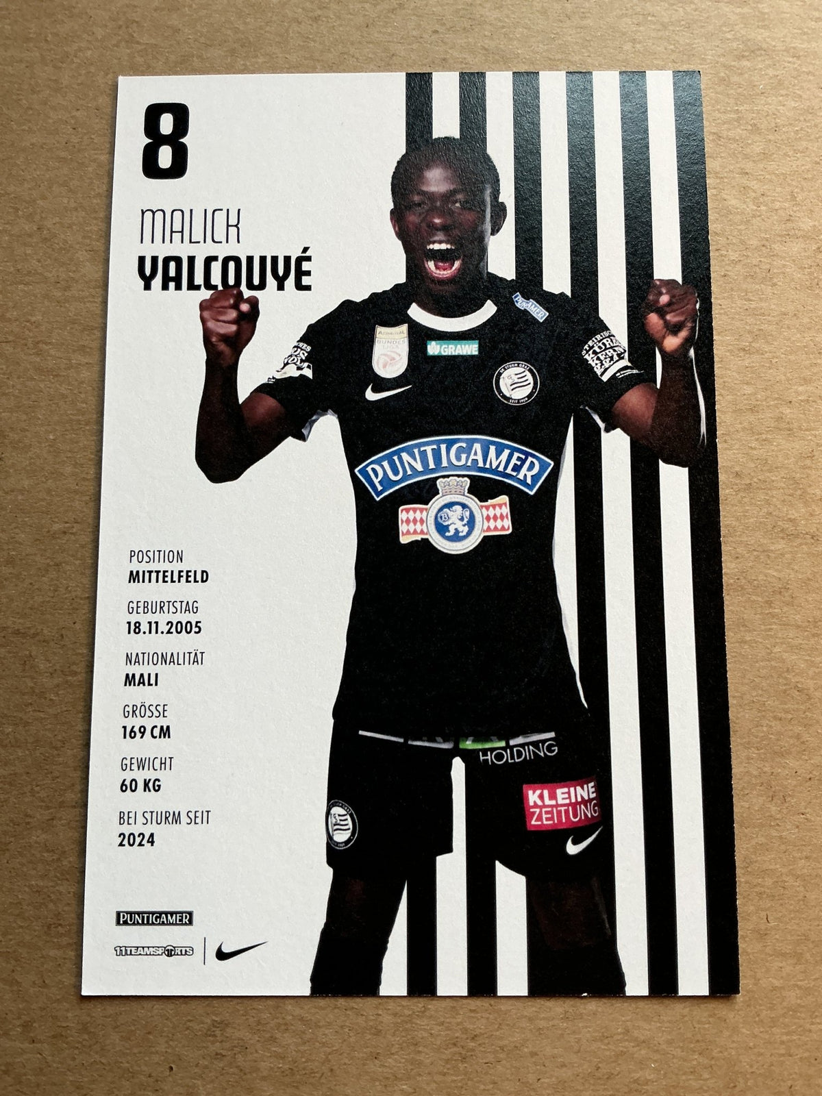 Malick Yalcouye, Mali 🇲🇱 SK Sturm Graz 2024/25 hand signed - Autographs-World
