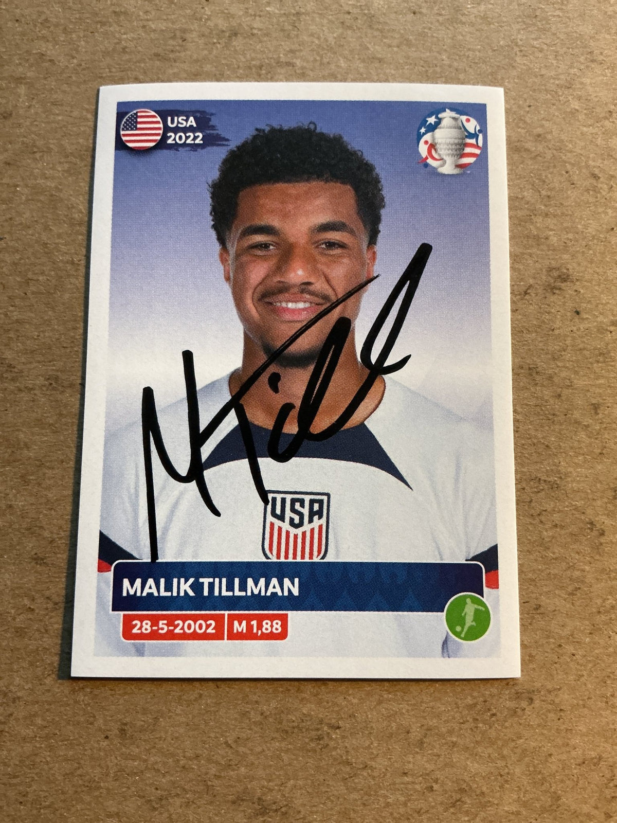 Malik Tillman, USA 🇺🇸 Copa America 2024 Panini hand signed - Autographs-World