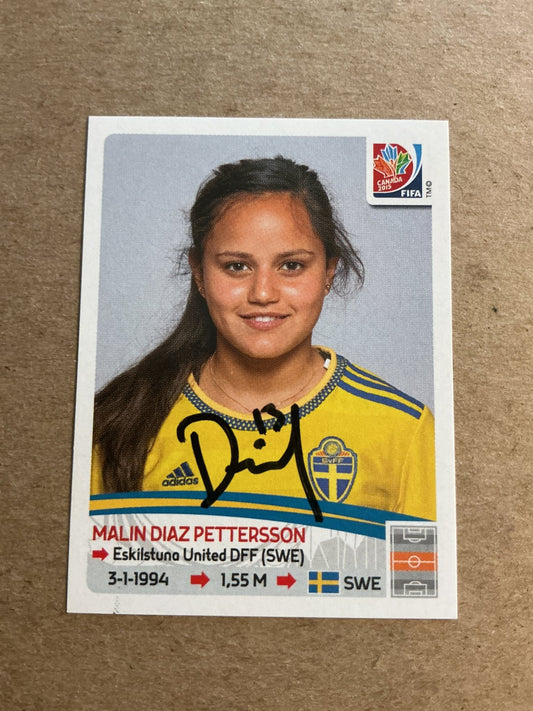 Malin Diaz Pettersson, Sweden 🇸🇪 FIFA Women’s World Cup 2015 Panini hand signed - Autographs-World