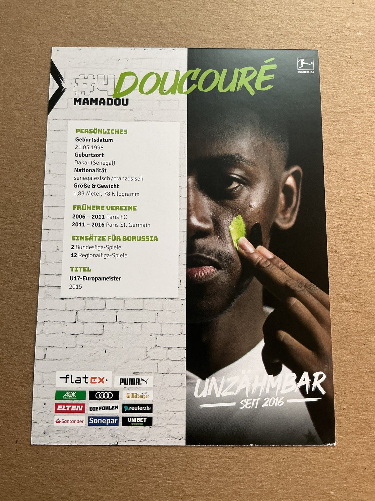 Mamadou Doucouré, Senegal 🇸🇳 Borussia Mönchengladbach 2020/21 hand signed - Autographs-World