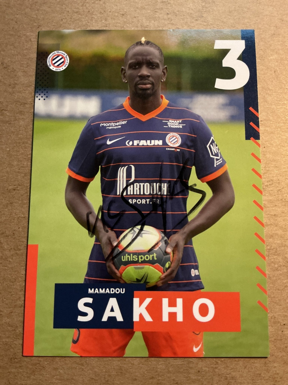 Mamadou Sakho, France 🇫🇷 Montpellier HSC 2021/22 hand signed - Autographs-World