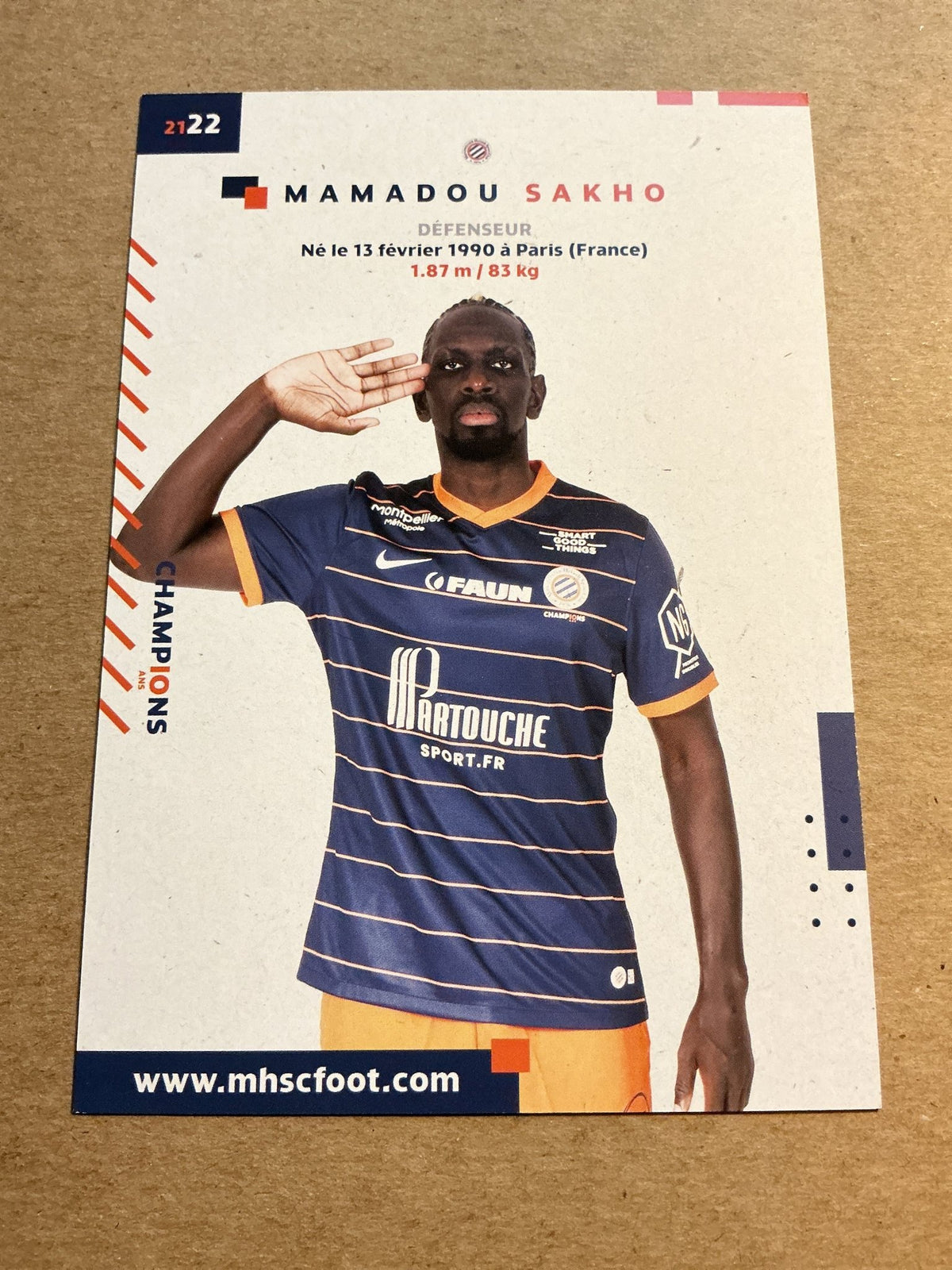 Mamadou Sakho, France 🇫🇷 Montpellier HSC 2021/22 hand signed - Autographs-World