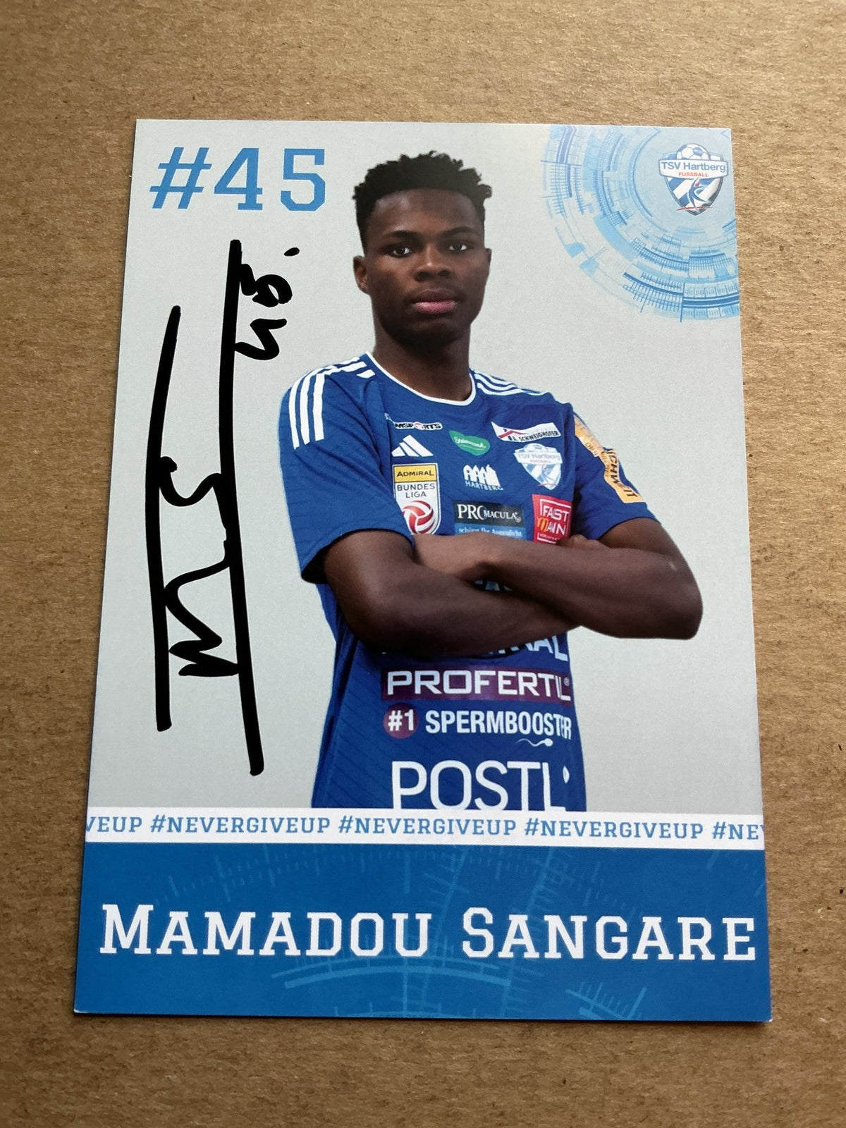 Mamadou Sangare, Mali 🇲🇱 TSV Hartberg 2023/24 hand signed - Autographs-World