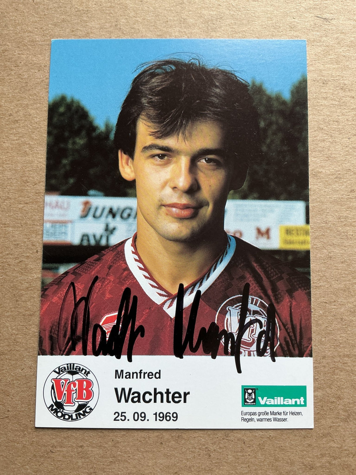 Manfred Wachter, Austria 🇦🇹 VfB Mödling 1992/93 hand signed - Autographs-World