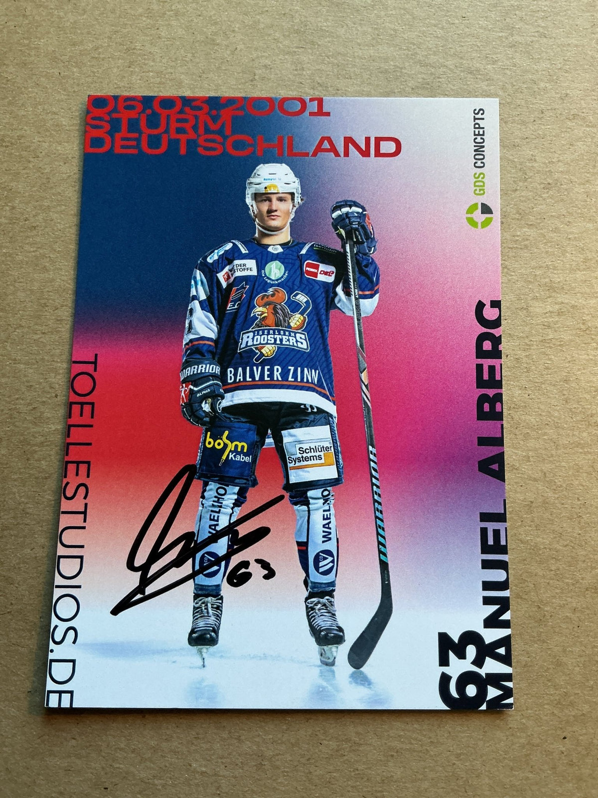 Manuel Alberg, Germany 🇩🇪 Iserlohn Roosters 2024/25 hand signed - Autographs-World