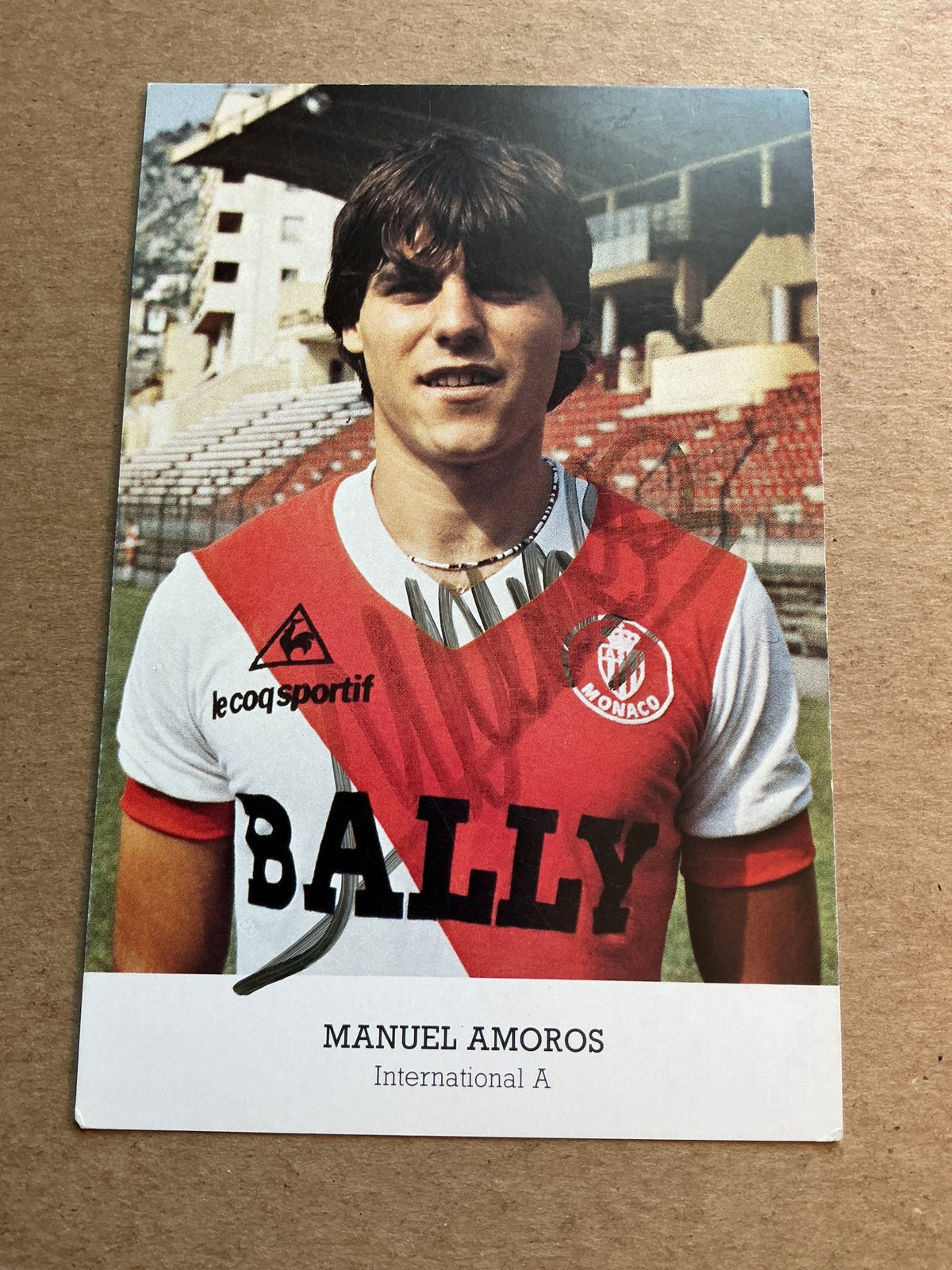 Manuel Amoros, France 🇫🇷 AS Monaco 1983/84 hand signed - Autographs-World