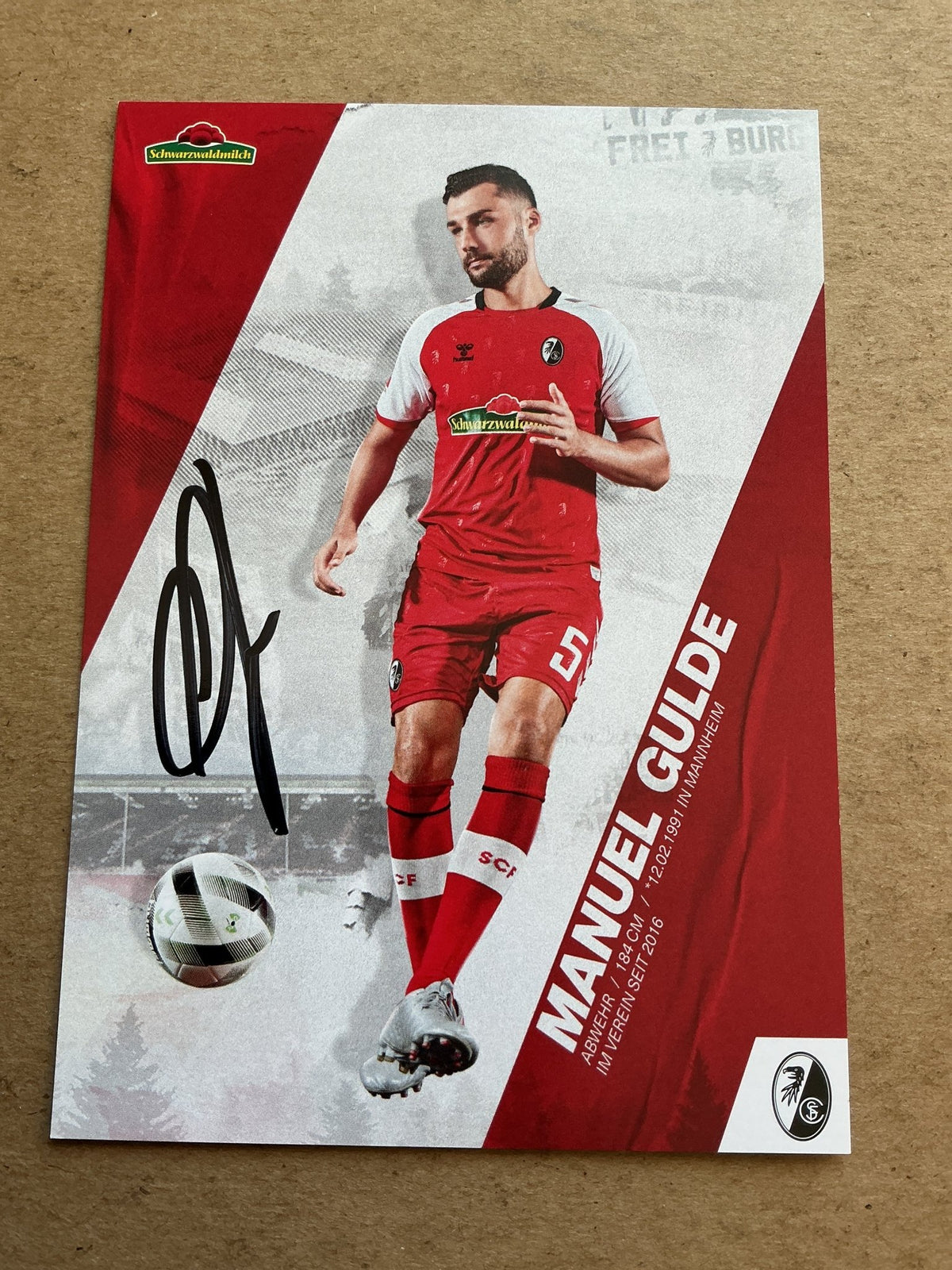 Manuel Gulde, Germany 🇩🇪 SC Freiburg 2020/21 hand signed - Autographs-World