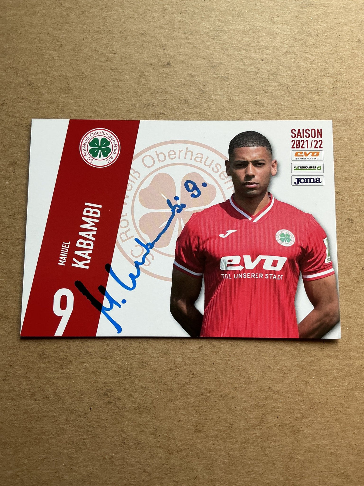 Manuel Kabambi, Germany 🇩🇪 Rot-Weiß Oberhausen 2021/22 hand signed - Autographs-World