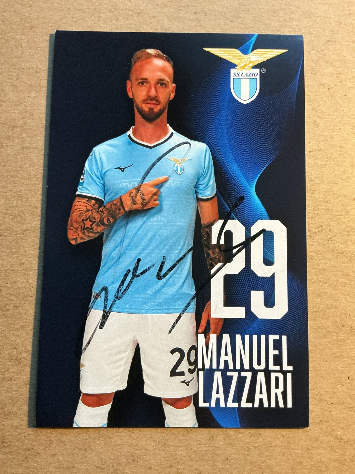 Manuel Lazzari, Italy 🇮🇹 SS Lazio 2024/25 hand signed - Autographs-World