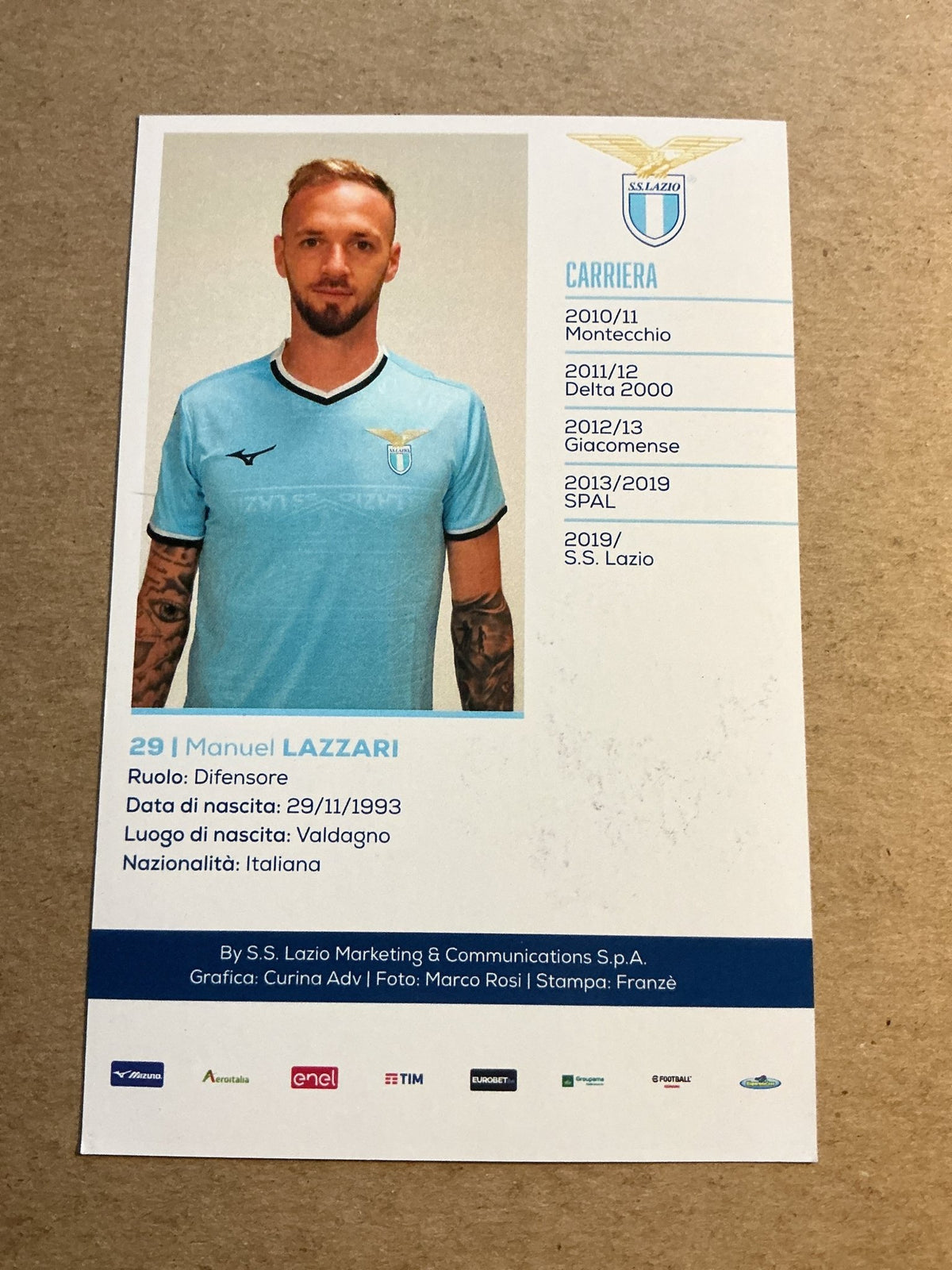 Manuel Lazzari, Italy 🇮🇹 SS Lazio 2024/25 hand signed - Autographs-World