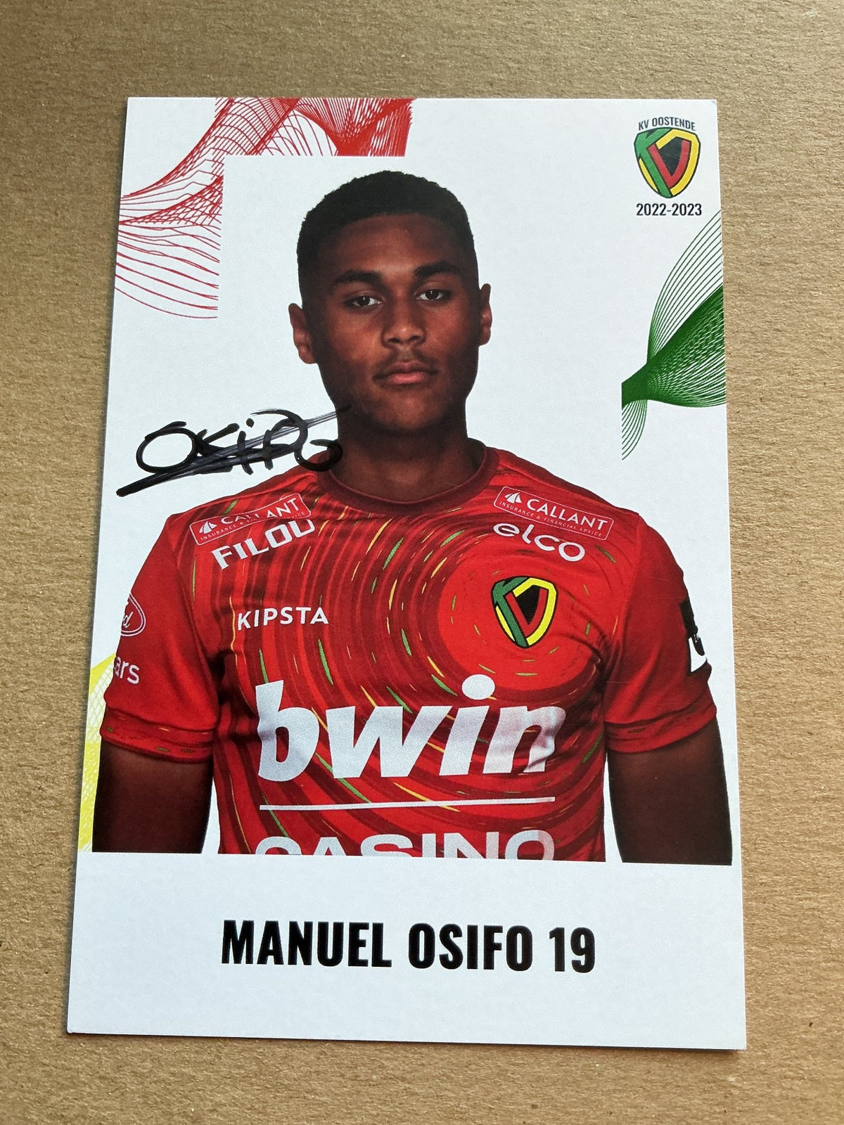 Manuel Osifo, Belgium 🇧🇪 KV Oostende 2022/23 hand signed - Autographs-World