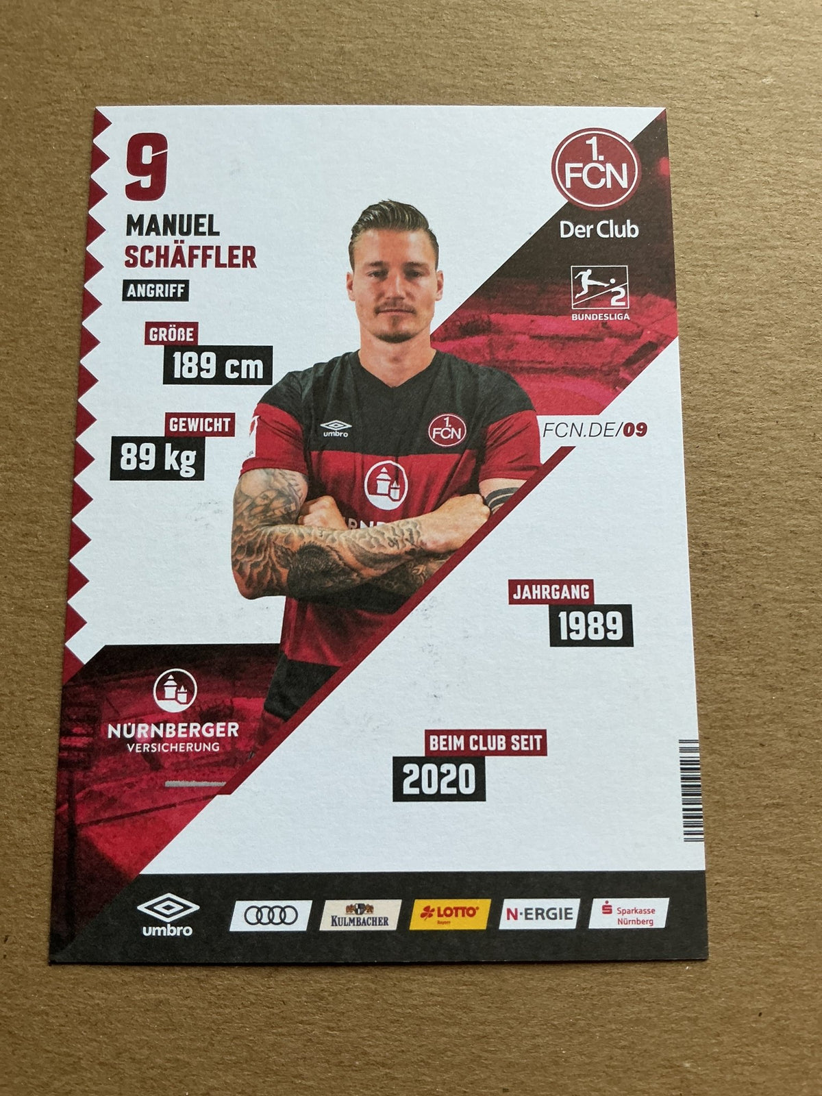 Manuel Schäffler, Germany 🇩🇪 1.FC Nürnberg 2020/21 hand signed - Autographs-World