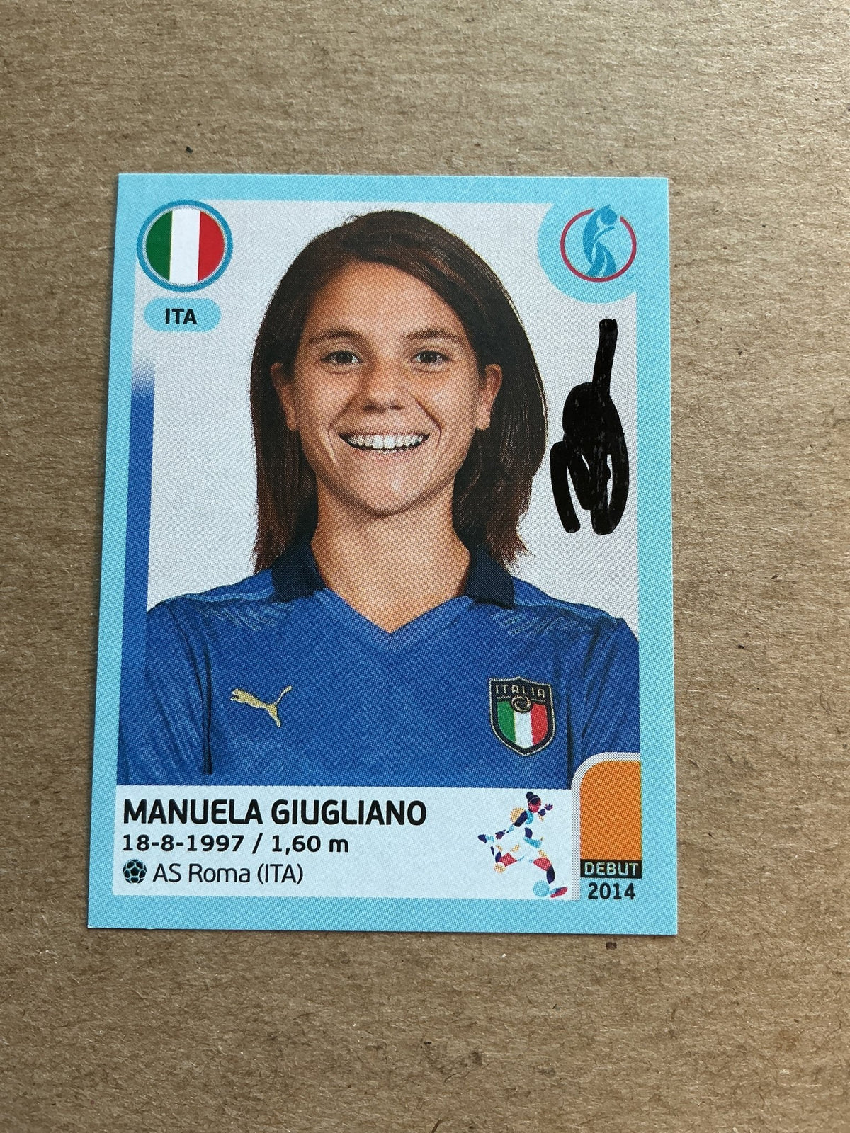 Manuela Giugliano, Italy 🇮🇹 UEFA Women’s Euro Cup 2022 Panini hand signed - Autographs-World