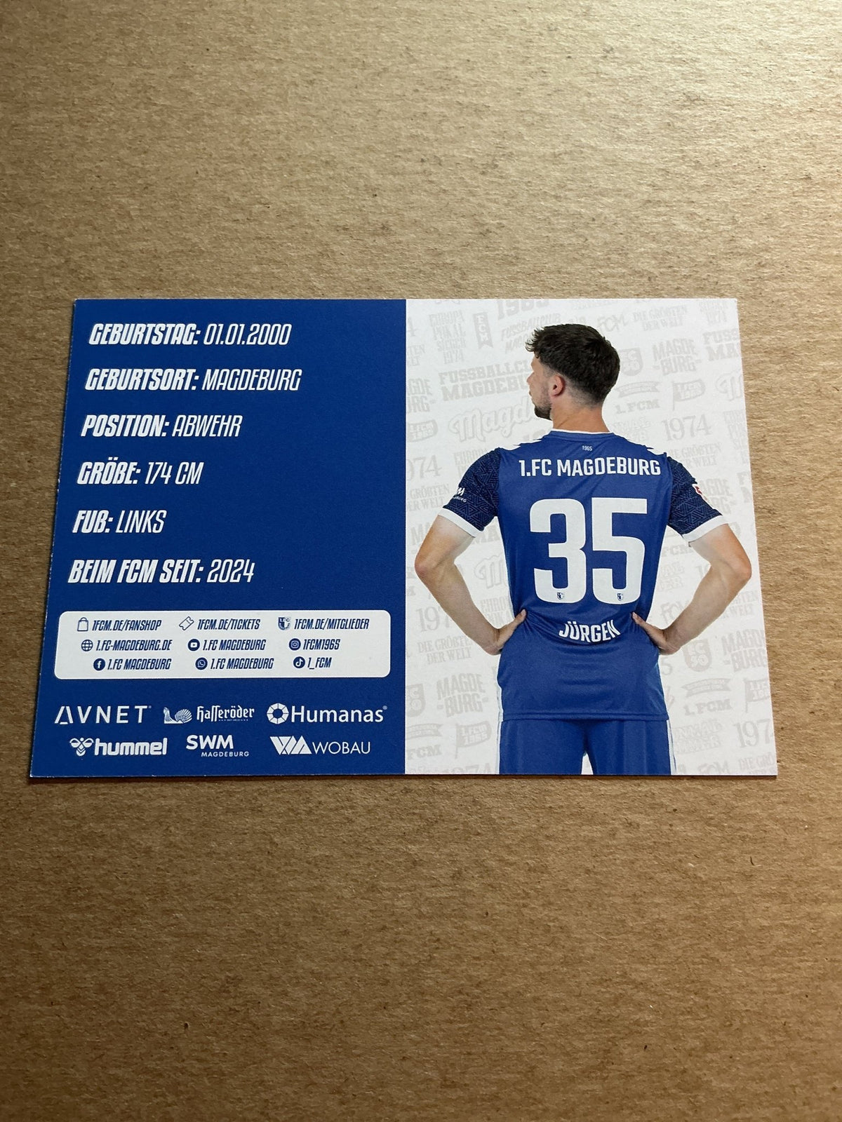 Marc-Andre Jürgen, Germany 🇩🇪 1.FC Magdeburg 2024/25 hand signed - Autographs-World