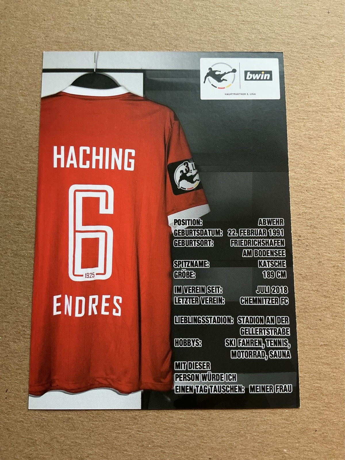 Marc Endres, Germany 🇩🇪 SpVgg Unterhaching 2019/20 hand signed - Autographs-World