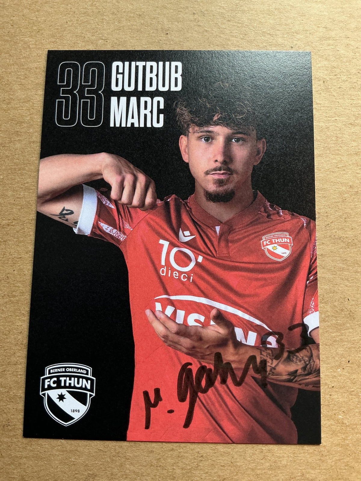 Marc Gutbub, Switzerland 🇨🇭 FC Thun 2024/25 hand signed - Autographs-World