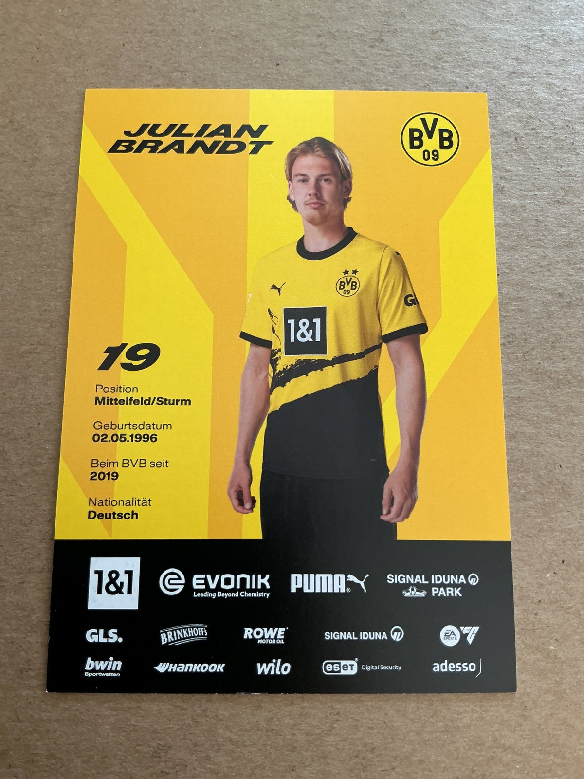 Marcel Brandt, Germany 🇩🇪 Borussia Dortmund 2023/24 hand signed - Autographs-World