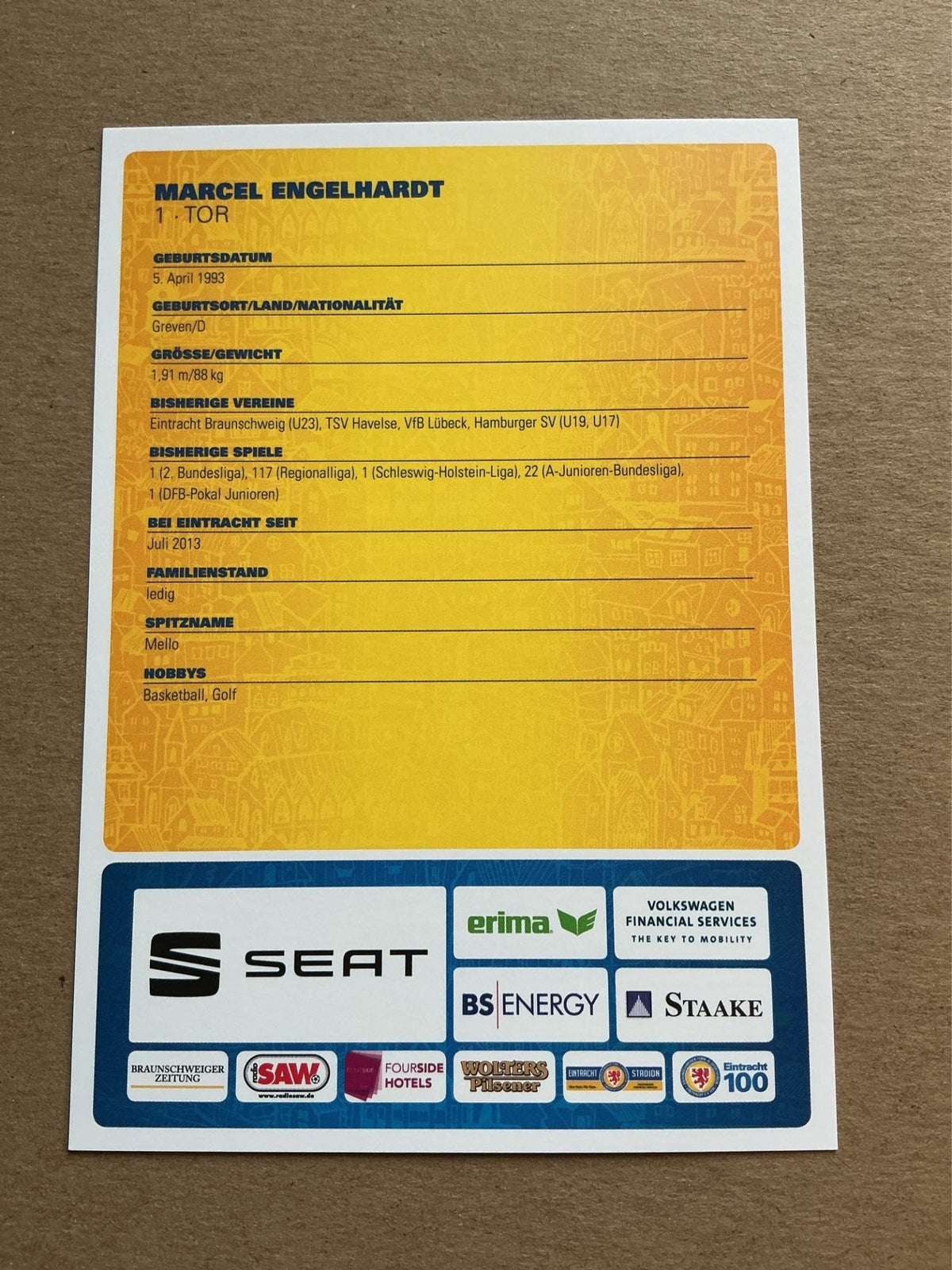 Marcel Engelhardt, Germany 🇩🇪 Eintracht Braunschweig 2018/19 hand signed - Autographs-World