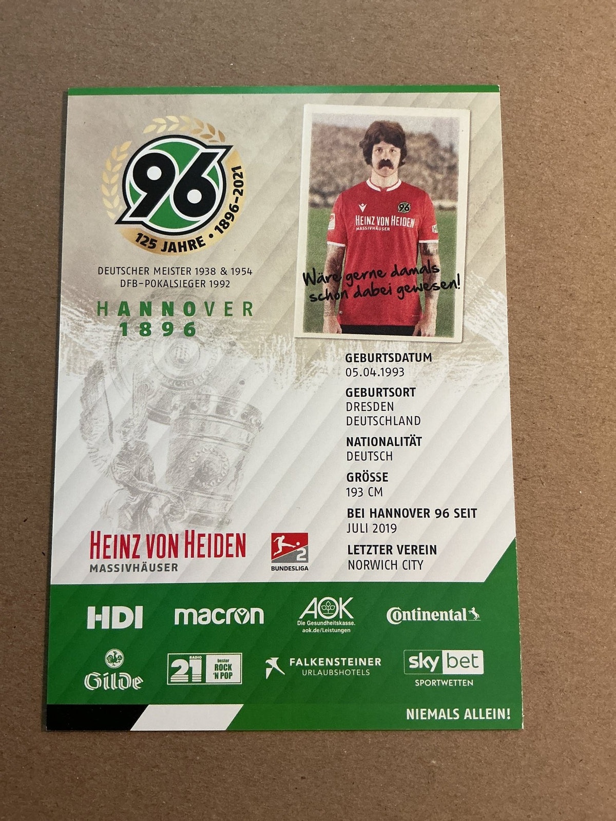 Marcel Franke, Germany 🇩🇪 Hannover 96 2020/21 hand signed - Autographs-World