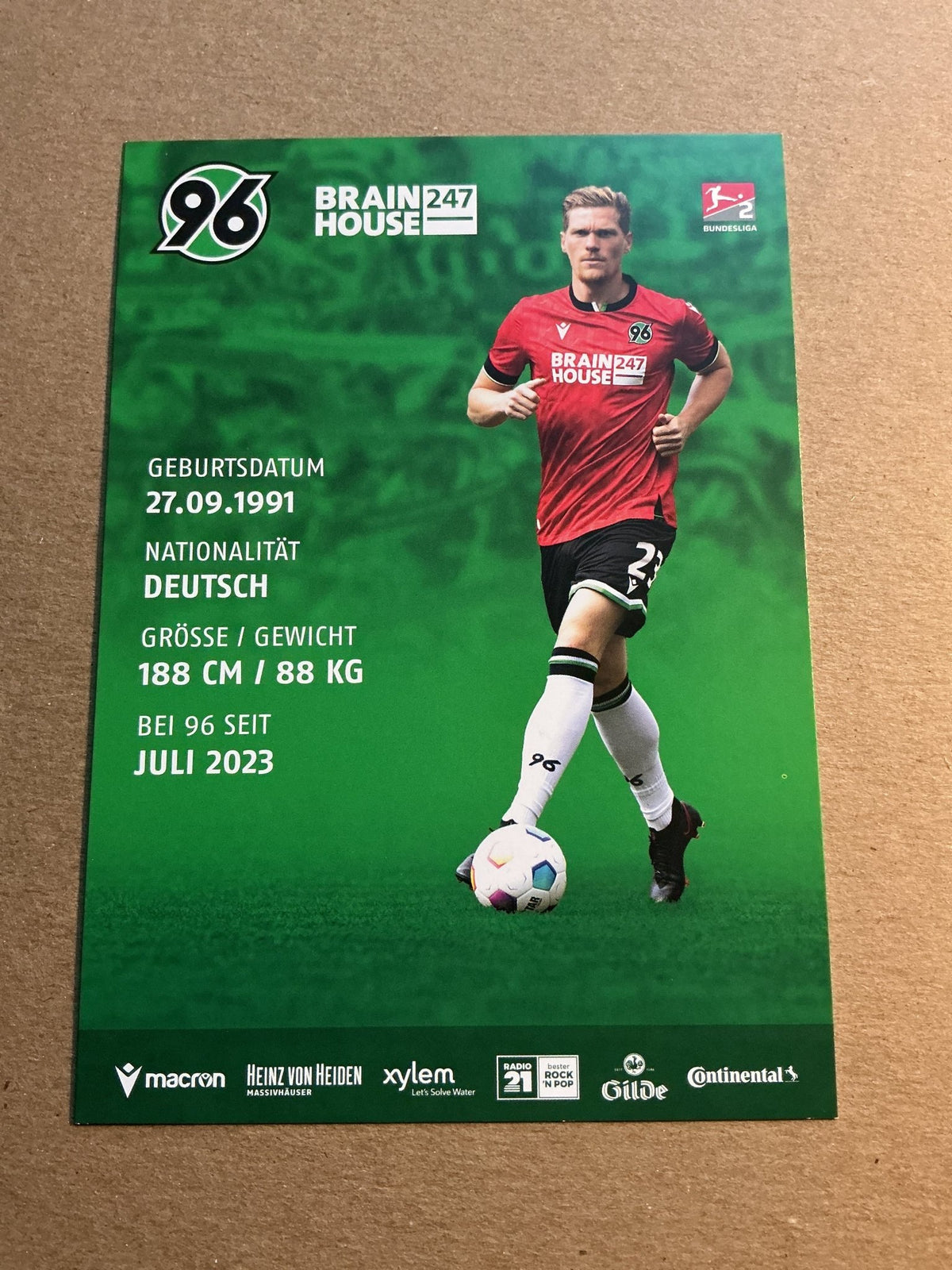 Marcel Halstenberg, Germany 🇩🇪 Hannover 96 2023/24 hand signed - Autographs-World