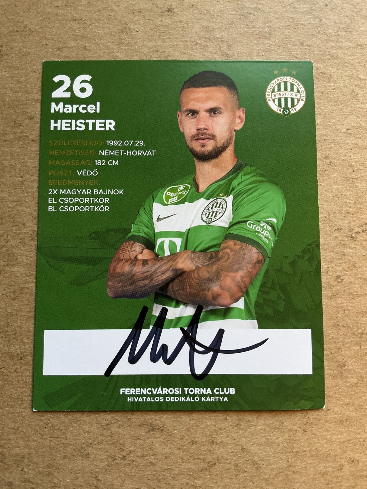 Marcel Heister, Germany 🇩🇪 Ferencváros 2020/21 hand signed - Autographs-World