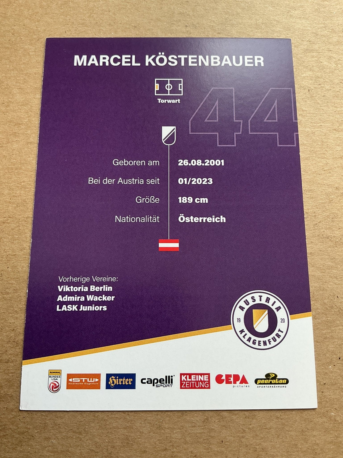 Marcel Köstenbauer, Austria 🇦🇹 Austria Klagenfurt 2023/24 hand signed - Autographs-World
